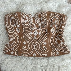 Fall Embroidered Tube Top